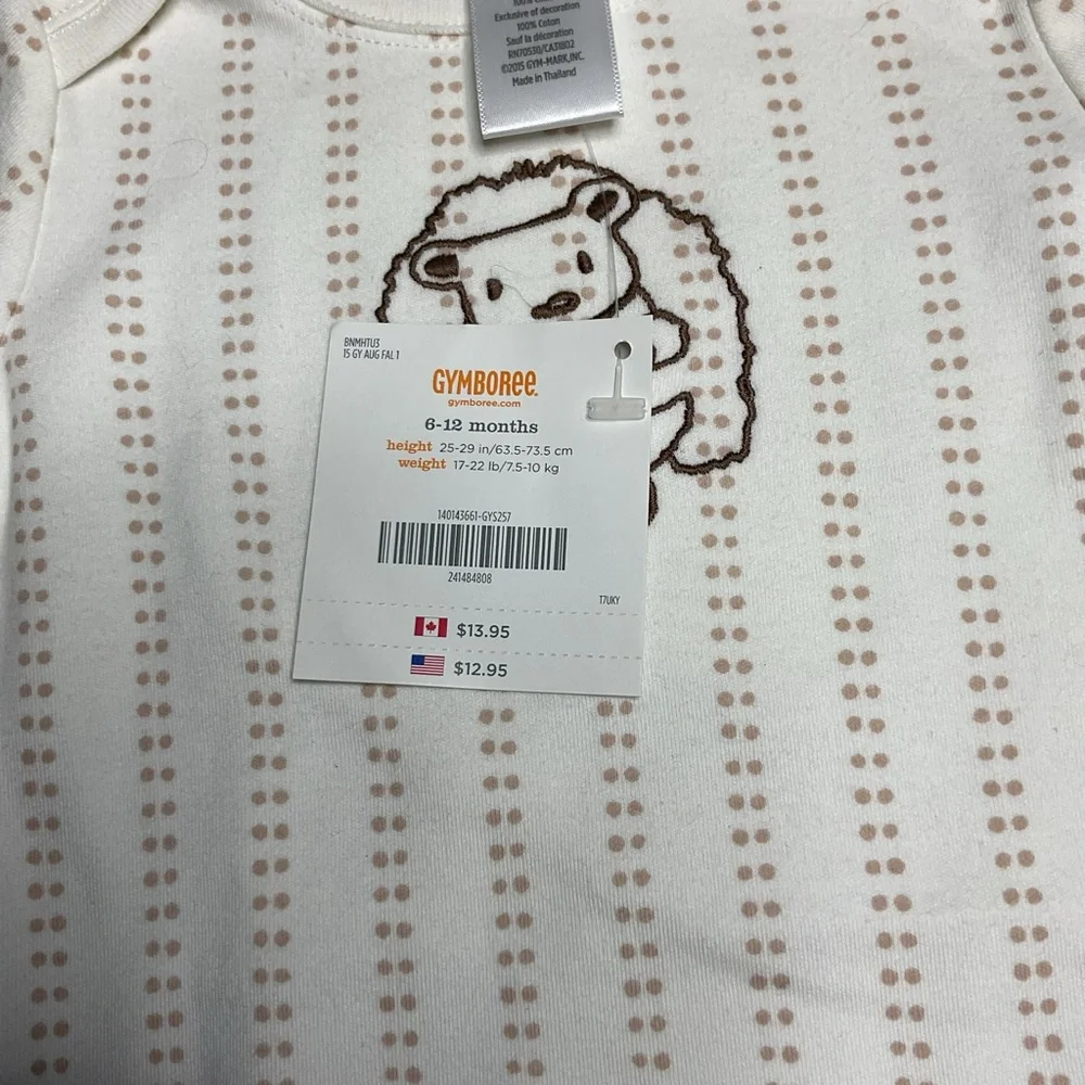 Gymboree Newborn Essentials Fall‎ 2015 Squirrel Embroidered Bodysuit Top 6-12m